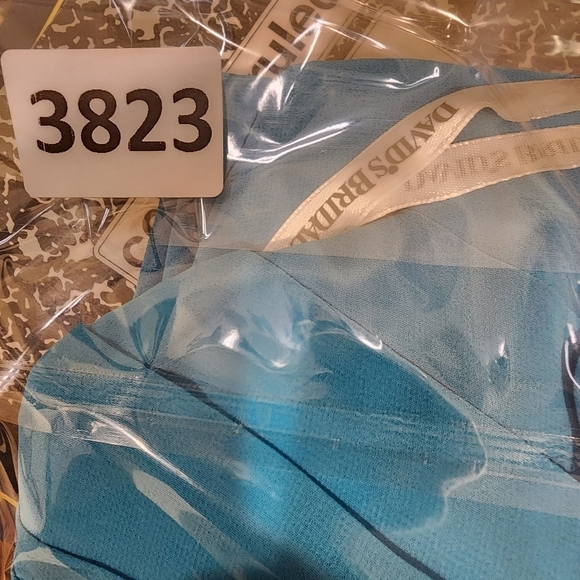 David's BRIDAL Blue Malibu Bridemaid Strapples Floor Length Wedding dress 12 - Picture 13 of 13